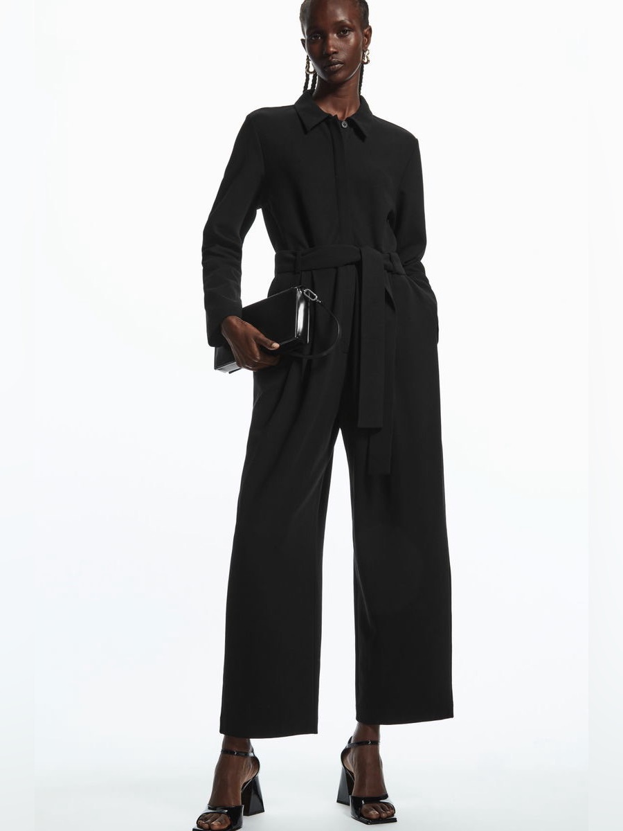 Cos Black Wide-Leg Jumpsuit - Missing Belt - Large